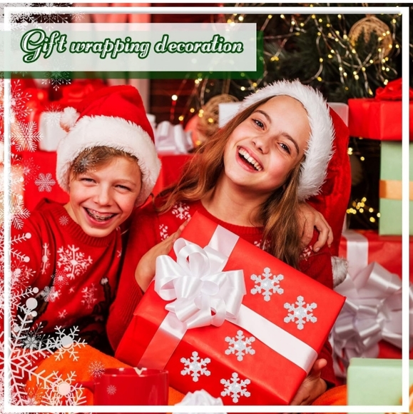 Christmas Holiday Glitter Snowflake Stickers 15pcs - Picture 4 of 6